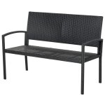 Banc de jardin 2 places style cosy chic rsine aspect rotin noir