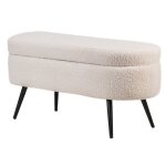 Banc en mtal et bouclettes blanches