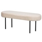 Banc en mtal et bouclettes blanches