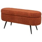 Banc en mtal et bouclettes terracotta