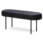 Banc en mtal et velours noir