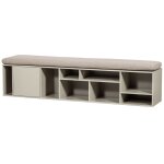 Banc avec rangement en bois de pin gris Banc avec rangement en bois de pin gris