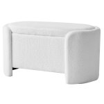 Banc avec rangement en bouclettes blanches