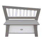 Banc de rangement, espace de stockage, gris / blanc, 116x37x84 cm
