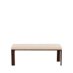 Banc en tissu bouclette et bois l120cm - Écru Banc en tissu bouclette et bois l120cm - Écru