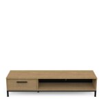 Banc tv 1 tiroir et 1 niche l183 cm - effet bois clair