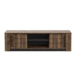 Banc tv 2 portes coulissantes l184, 5 cm - effet bois fonc�