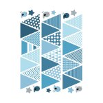 Bannires murales adhsives bleu 12 x 10 cm