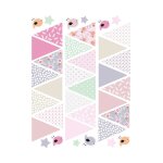 Bannires murales adhsives rose 12 x 10 cm