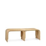 Banquette 2 arcs en rotin beige l 130 cm