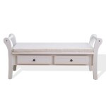 Banquette 2 tiroirs et assise rembourre blanc