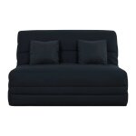 Banquette bz convertible 2 places tissu noir