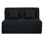 Banquette bz convertible 2 places tissu noir