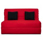 Banquette bz convertible 2 places tissu rouge