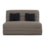 Banquette bz convertible 2 places tissu taupe