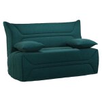 Banquette bz avec matelas de 12 cm bleu canard