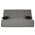 Banquette cc los angeles 130 x 190, matelas dunlopillo, coton gris