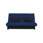 Banquette clic clac convertible 2 places tissu bleu indigo