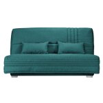 Banquette clic - clac avec matelas de 17 cm bleu canard