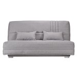 Banquette clic - clac avec matelas de 17 cm gris clair