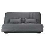 Banquette clic - clac avec matelas de 17 cm gris fonc
