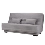 Banquette clic - clac, matelas 17 cm en tissu polyester gris clair Banquette clic - clac, matelas 17 cm en tissu polyester gris clair