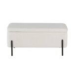 Banquette - coffre bouclettes blanches Banquette - coffre bouclettes blanches