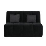 Banquette convertible bz 2 / 3 places tissu coton noir