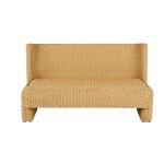 Banquette d'ext�rieur 2 places professionnelle en r�sine tress�e recycl�e beige