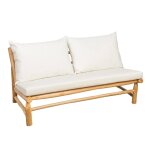 Banquette extrieure en teck avec coussins dperlants et dhoussables