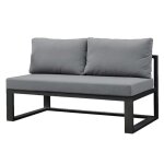 Banquette de jardin noire en aluminium l128 x p75 x h64 cm Banquette de jardin noire en aluminium l128 x p75 x h64 cm