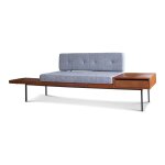 Banquette large  tiroir en bois gris