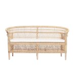 Banquette naturelle en rotin et teck 80x160x67
