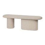 Banquette rembourre en laine, beige
