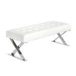 Banquette simili cuir et acier chromé Banquette simili cuir et acier chromé