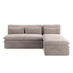 Banquette en velours ctel 4 places taupe