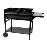 Barbecue  charbon de bois  2 grilles mtal noir 128x62x92. 5 cm