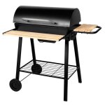 Barbecue au charbon sur chariot avec tablettes lat�rales