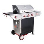 Barbecue au gaz 3 brleurs en acier noir et gris