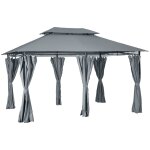 Barnum style colonial double toit avec rideaux 3l x 4l x 2, 65h m gris Barnum style colonial double toit avec rideaux 3l x 4l x 2, 65h m gris