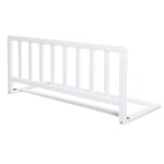Barrire de lit bb 90 cm en bois massif blanc