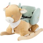 Bascule vache en bois et polyester beige 60x30x45 cm