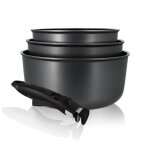 Batterie de cuisine 4 pices en aluminium - tous feux