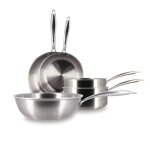 Batterie de cuisine 5 pices en acier inoxydable - tous feux