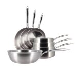 Batterie de cuisine 7 pices en acier inoxydable - tous feux