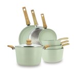 Batterie de cuisine 7 pi�ces c�ramique c�ladon - tous feux