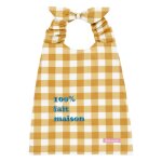 Bavoir lastique vichy ocre fait - maison