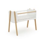 Berceau cododo en bois blanc et h�tre verni 40 x 80 cm