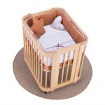 Berceau ovale en bois 55x70 cm avec matelas et textile orange Berceau ovale en bois 55x70 cm avec matelas et textile orange