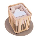 Berceau ovale en bois 55x70 cm avec matelas et textile rose Berceau ovale en bois 55x70 cm avec matelas et textile rose